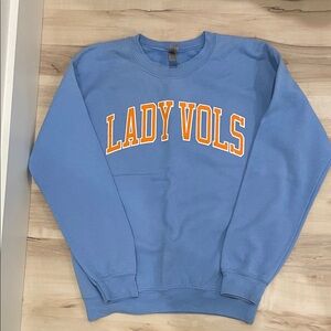 Gildan Light Blue "Lady Vols" Crewneck Sweatshirt with Orange Lettering Size S